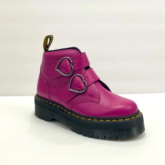 NEW DR MARTENS DEVON HEARD  LEATHER PLATFORM BOOTS - Picture 6 of 12